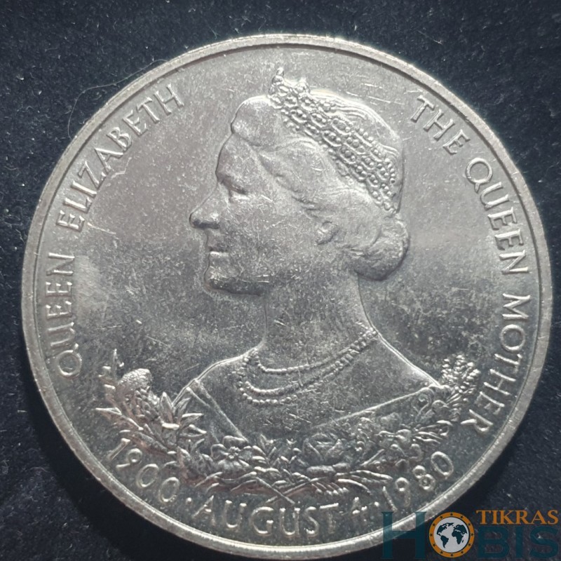 Guernsey 25 pence, 1980 80th Queen Mother's KM35