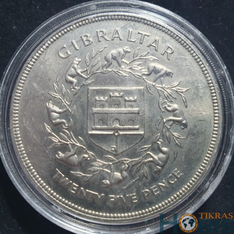Gibraltar 25 new pence, 1977 25th Queen Elizabeth II KM10