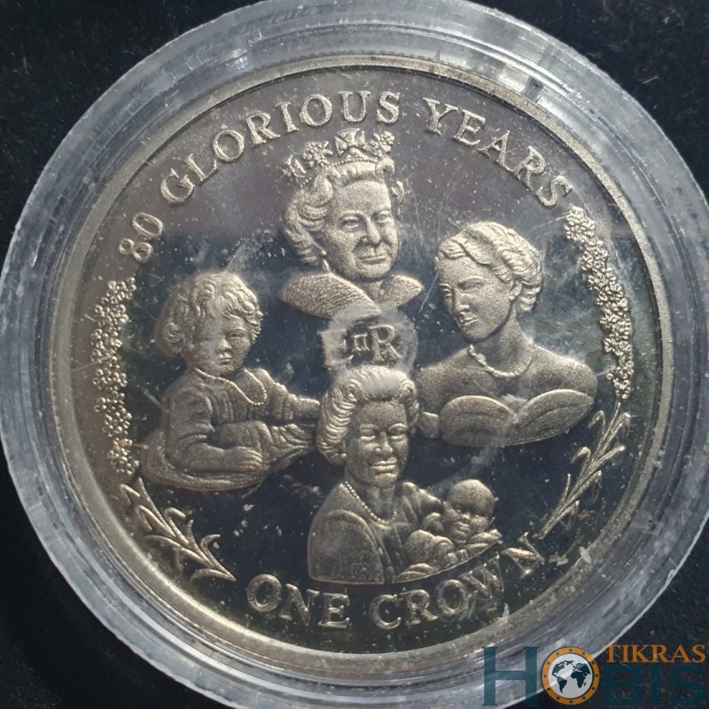 Gibraltar 1 crown, 2006 80th Elizabeth II, Four Portraits KM1280