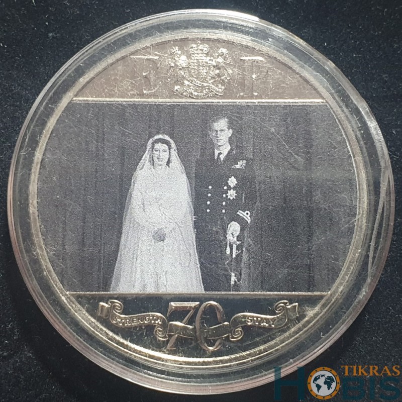 Gibraltaras 1 krona, 2017 70-osios metinės Vestuvių diena UC201