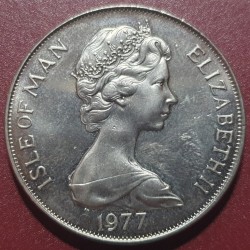 Isle of Man 1 crown, 1977 monogram EɪɪR KM42