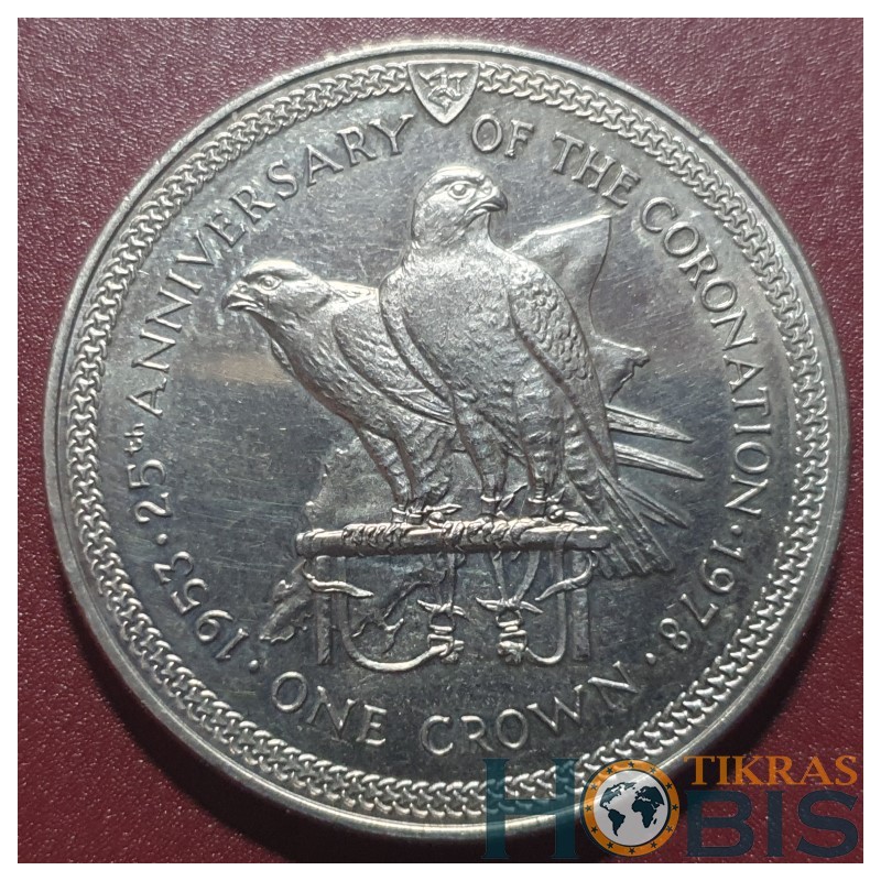 Meno Sala 1 krona, 1978  Elžbietos II karūnacijos 25 KM43