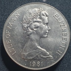 Isle of Man 1 crown, 1981 coat of arms KM81