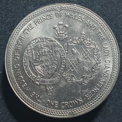 Isle of Man 1 crown, 1981...