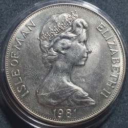 Isle of Man 1 crown, 1981 coat of arms KM82