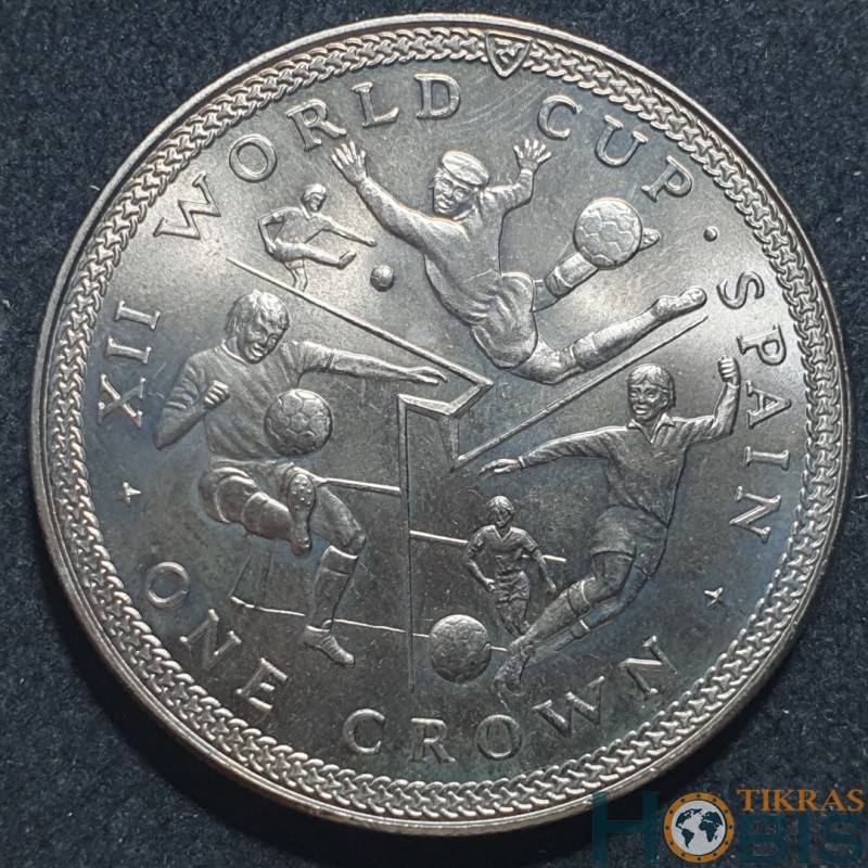 Isle of Man 1 crown, 1982 Spain - soccer player KM93