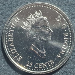 Canada 25 cents, 1999 February, Etched in Stone KM343