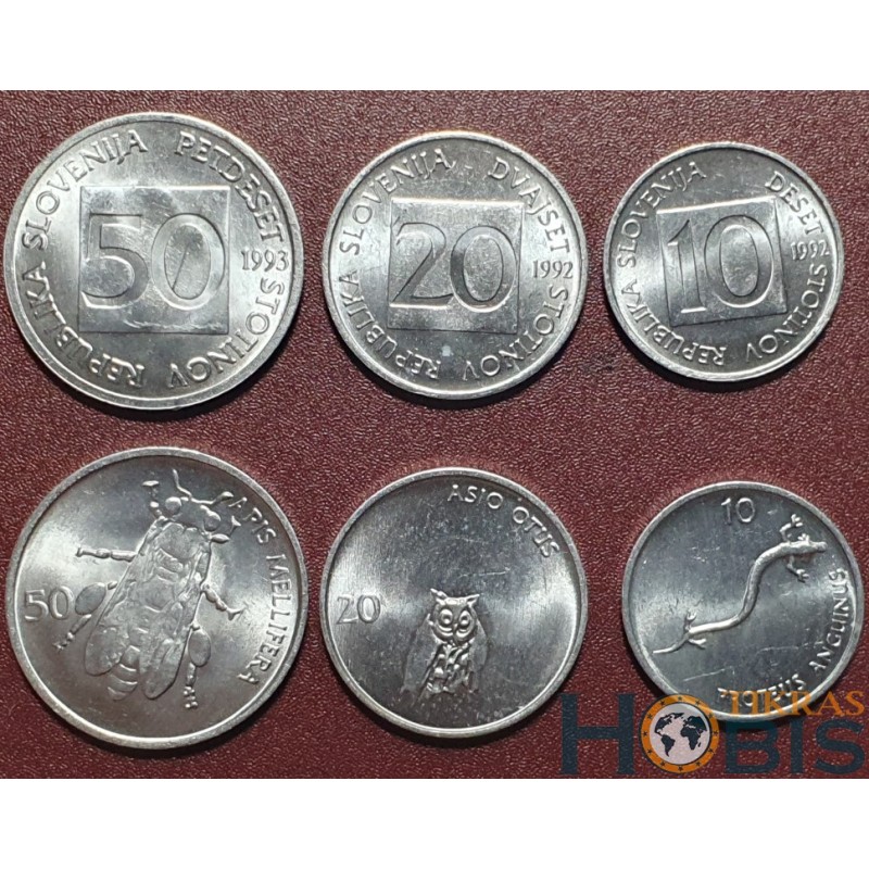 Sloveni 1992-1993 stotinov, 3 pcs. set