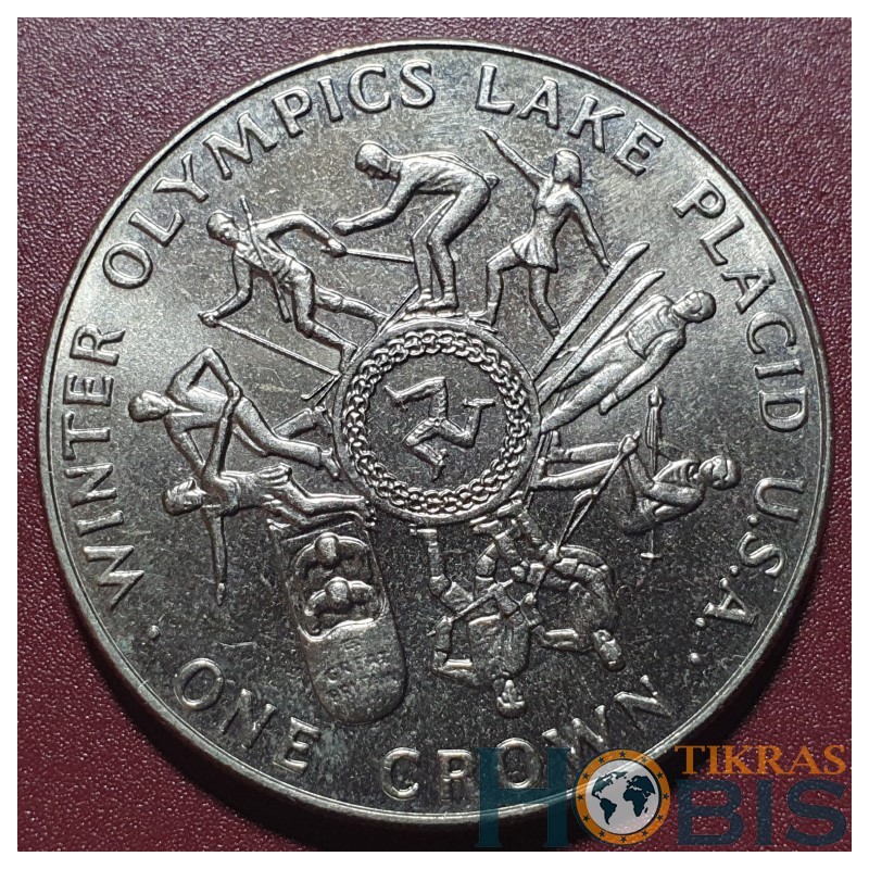 Isle of Man 1 crown, 1980 Lake Placid KM64