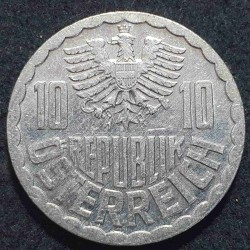 Austrija 10 grošenų, 1951-2001 KM2878