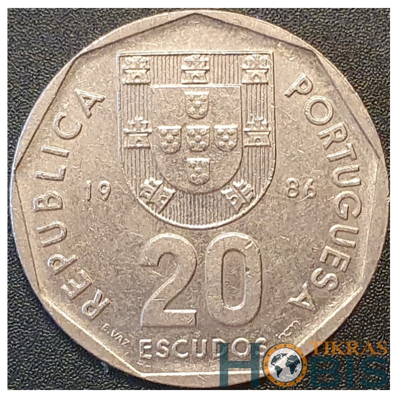 Portugal 20 escudos, 1986-2001 KM634