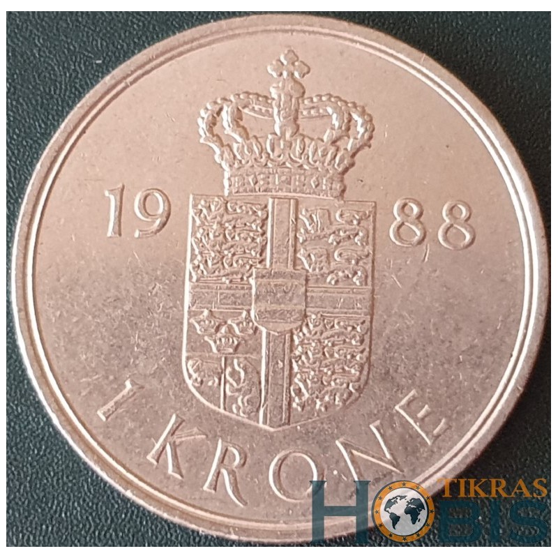 Danija 1 krona, 1973-1989 KM862
