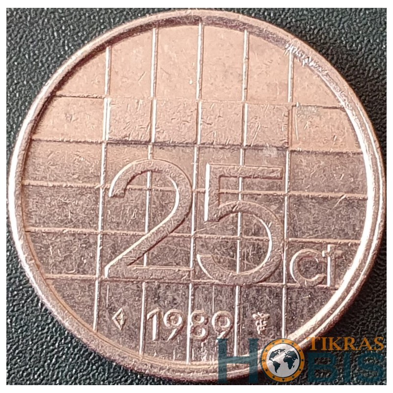 Netherlands 25 cents, 1982-2001 KM204