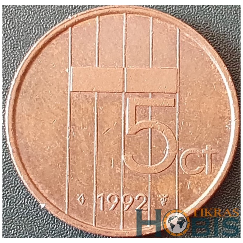 Netherlands 5 cents, 1982-2001 KM202