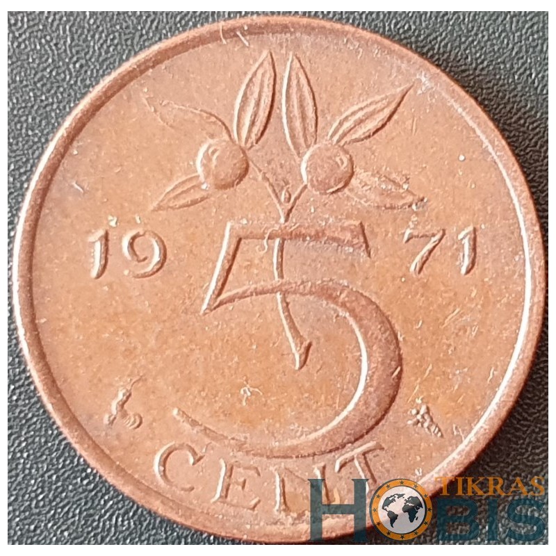 Netherlands 5 cents, 1950-1980 KM181