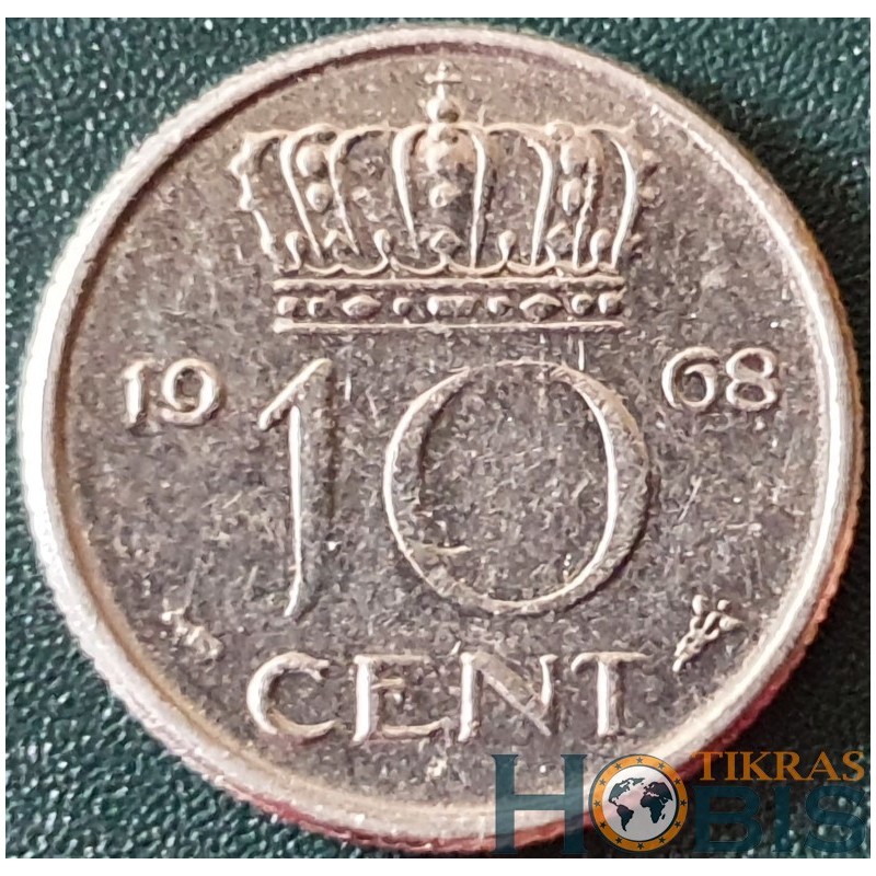 Nyderlandai 10 centų, 1950-1980 KM182