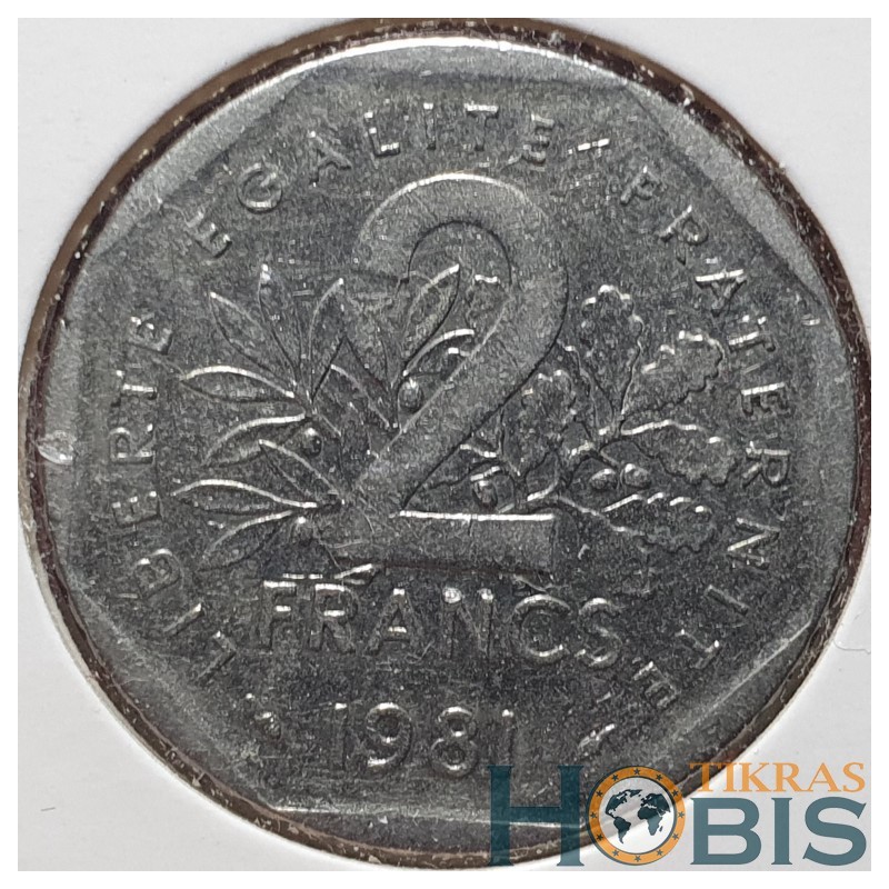 France 2 francs, 1979 - 2001 KM942.1