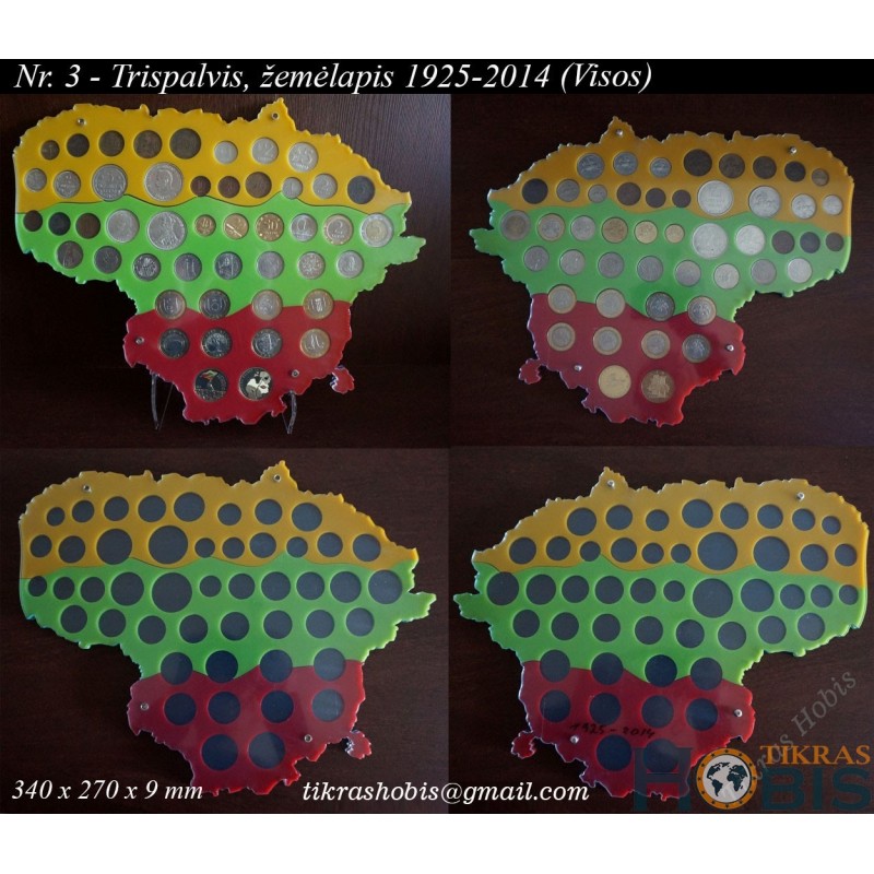 Frame for Lithuanian coins No. 3 - 1925-2014