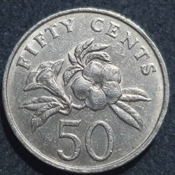 Singapūras 50 centų, 1989...