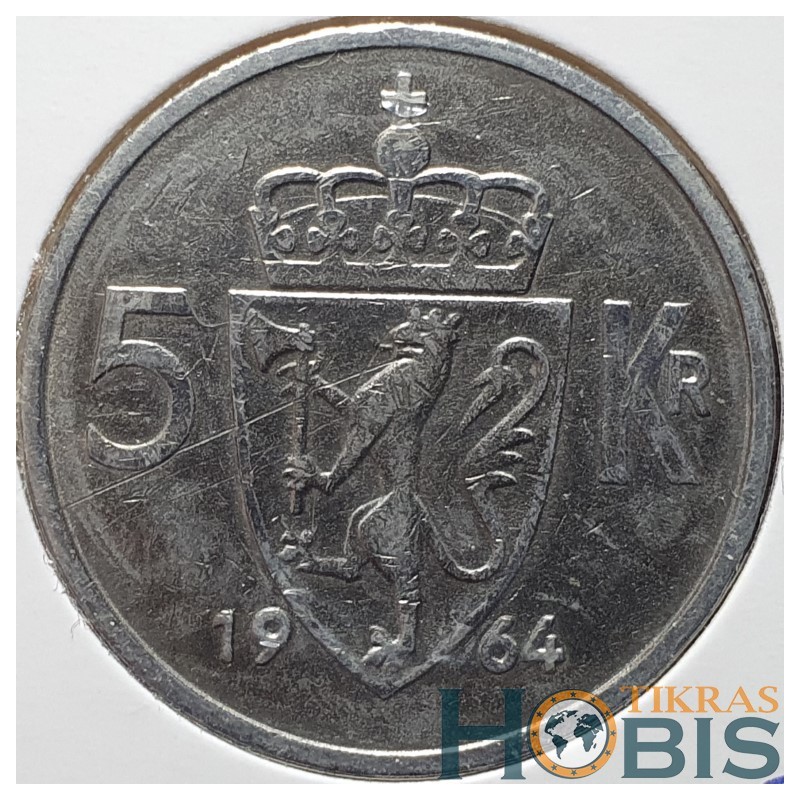 Norway 5 kroner, 1963-1973 KM412