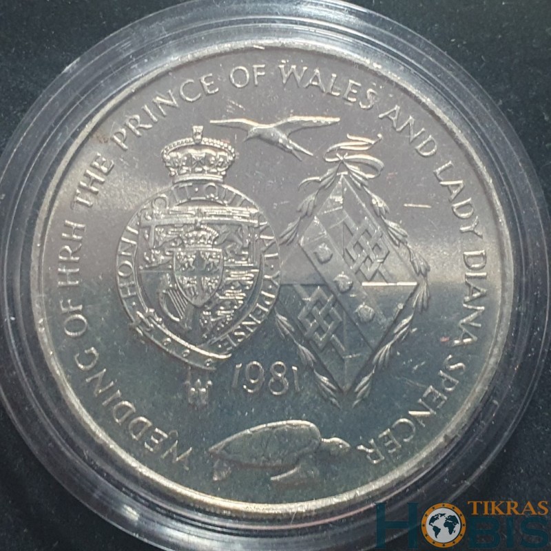 Ascension Island 25 pence, 1981 Wedding of Charles and Diana KM3