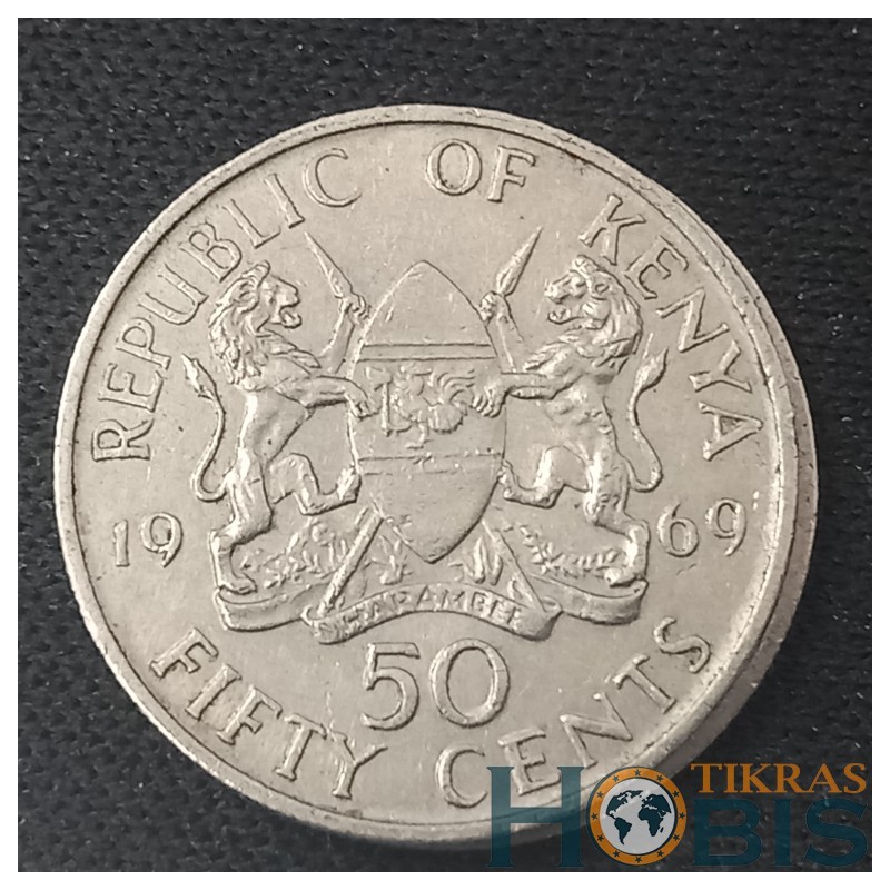 Kenya 50 cents, 1969 - 1978 KM13