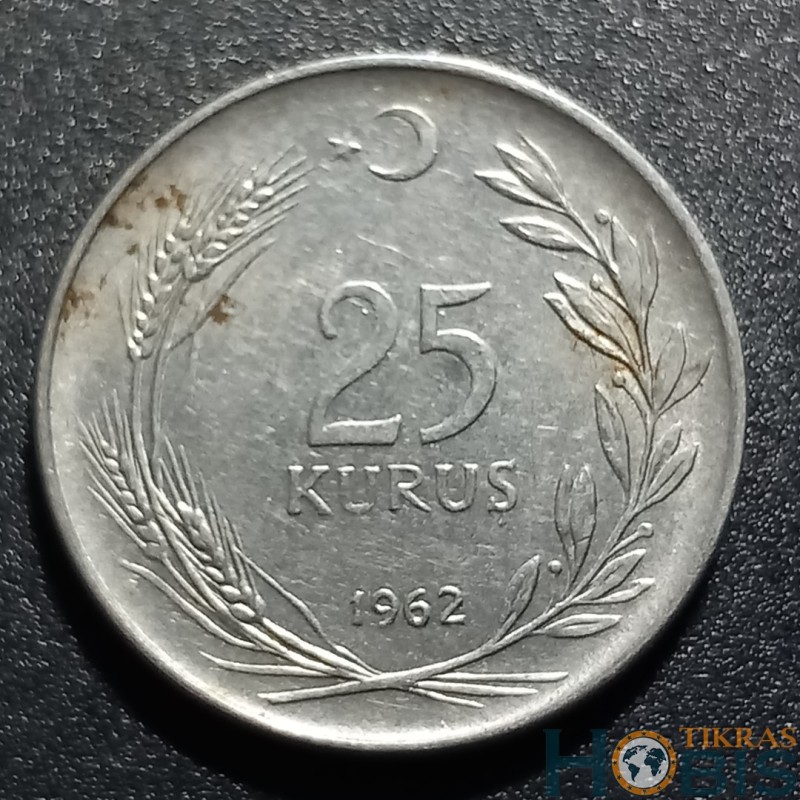 Turkija 25 kurušai, 1960 - 1966 KM892.3