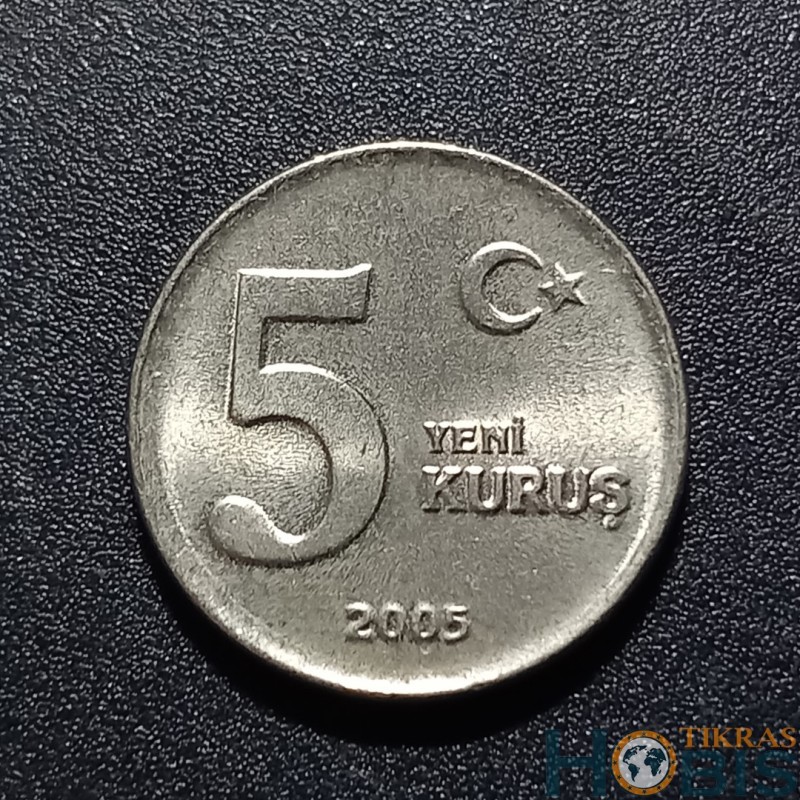 Turkey 5 new kurus, 2005 - 2008 KM1165