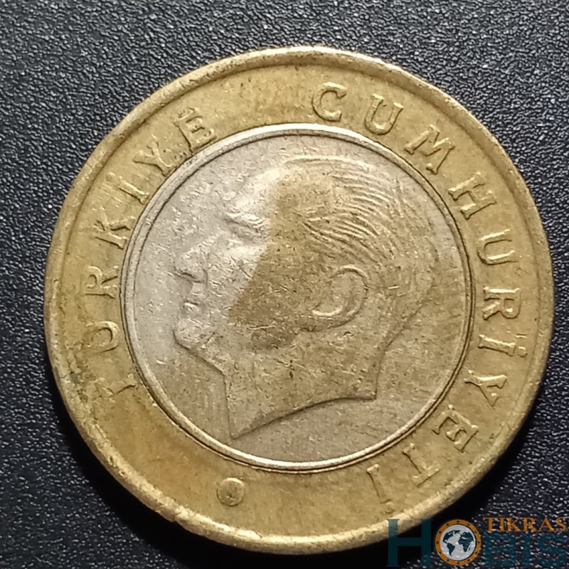 Turkey 1 lira, 2009-2022 KM1244