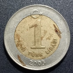 Turkey 1 new lira, 2005 KM1169