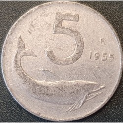 Italy 5 lire, 1951-2001 KM92