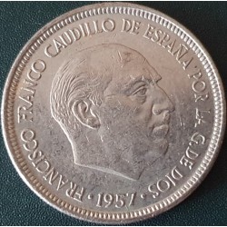 Ispanija 5 pesetos, 1957 KM786