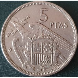 Spain 5 pesetas, 1957 KM786