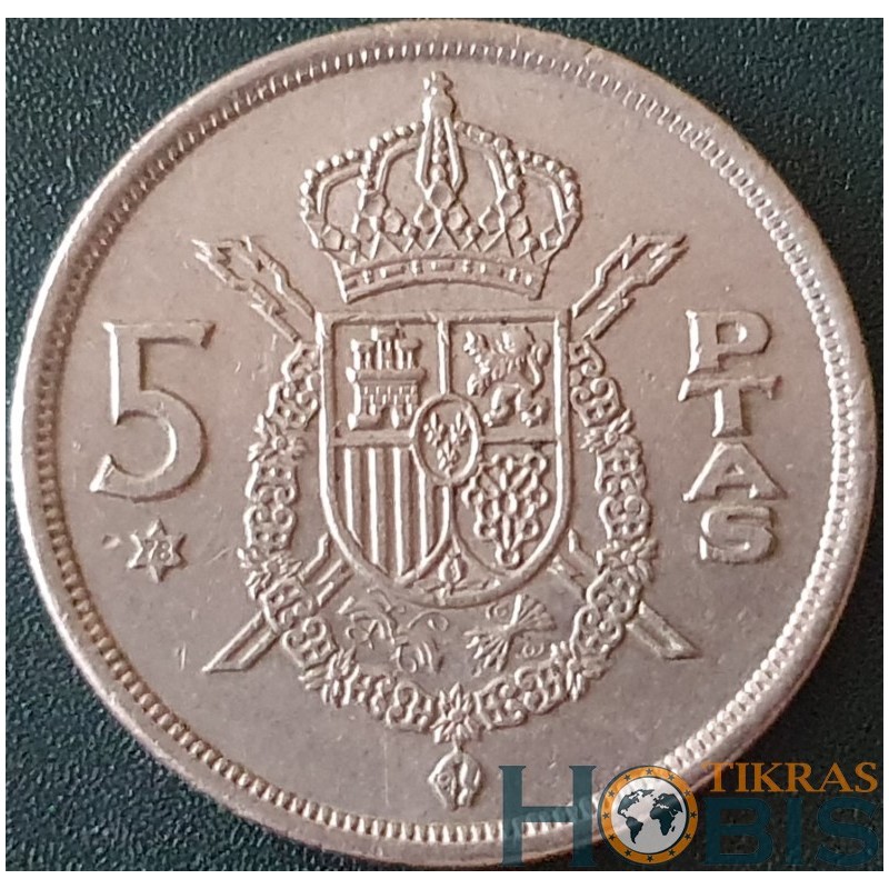Ispanija 5 pesetos, 1975 KM807