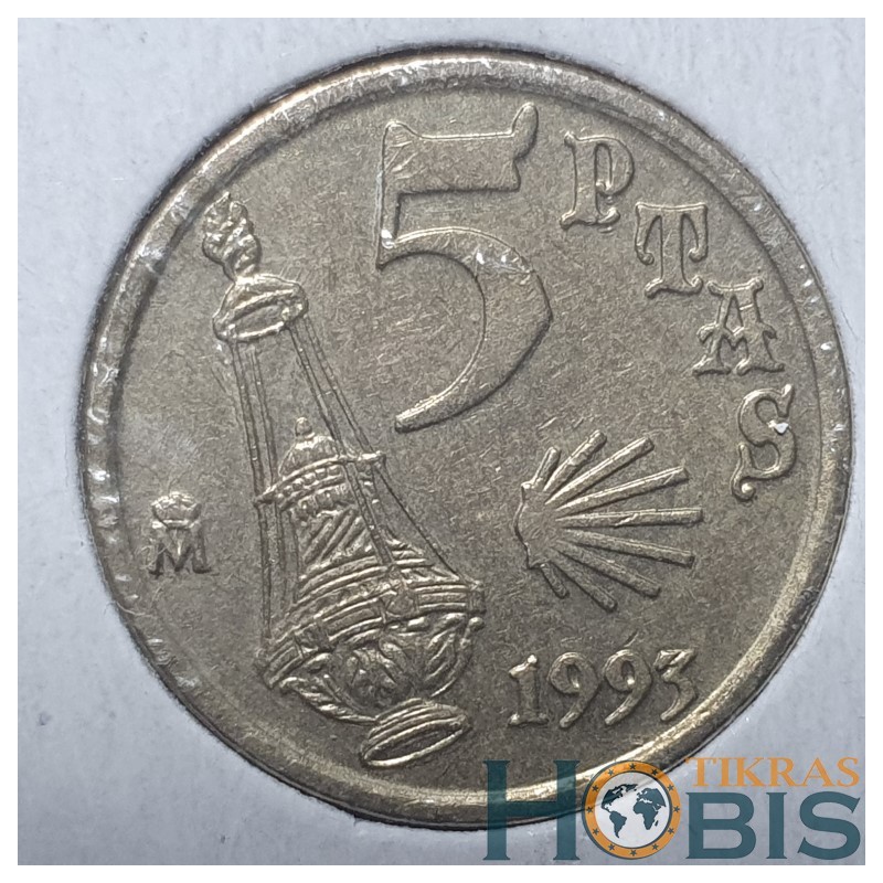 Ispanija 5 pesetos, 1993 KM919