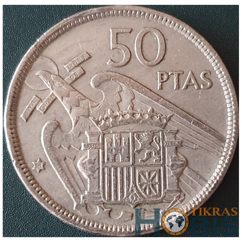 Spain 50 pesetas, 1957 KM788