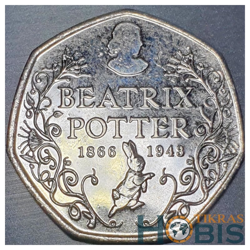Anglija 50 pensų, 2016 Beatrix Potter gimimas 150 UC129