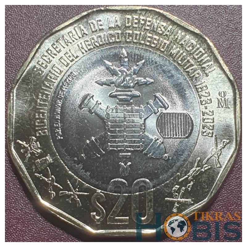 Mexico 20 pesos, 2023 200th Heroic Military Academy UC316