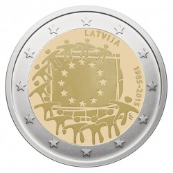 Latvija 2 eurai, 2015 Europos Sąjungos vėliavos 30-metis