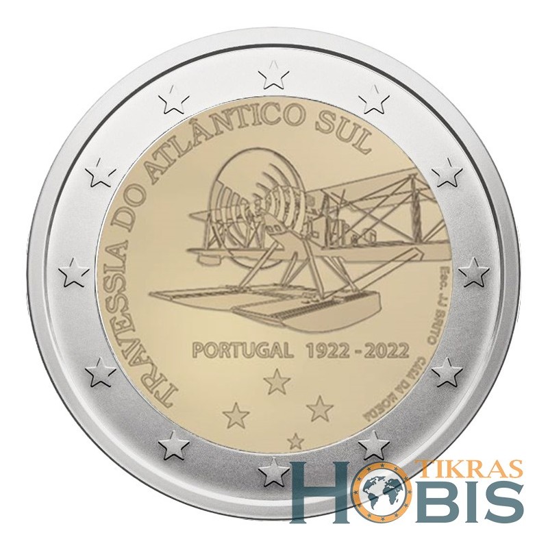 Portugal 2 euro, 2022 100th Crossing S. Atlantic UC114