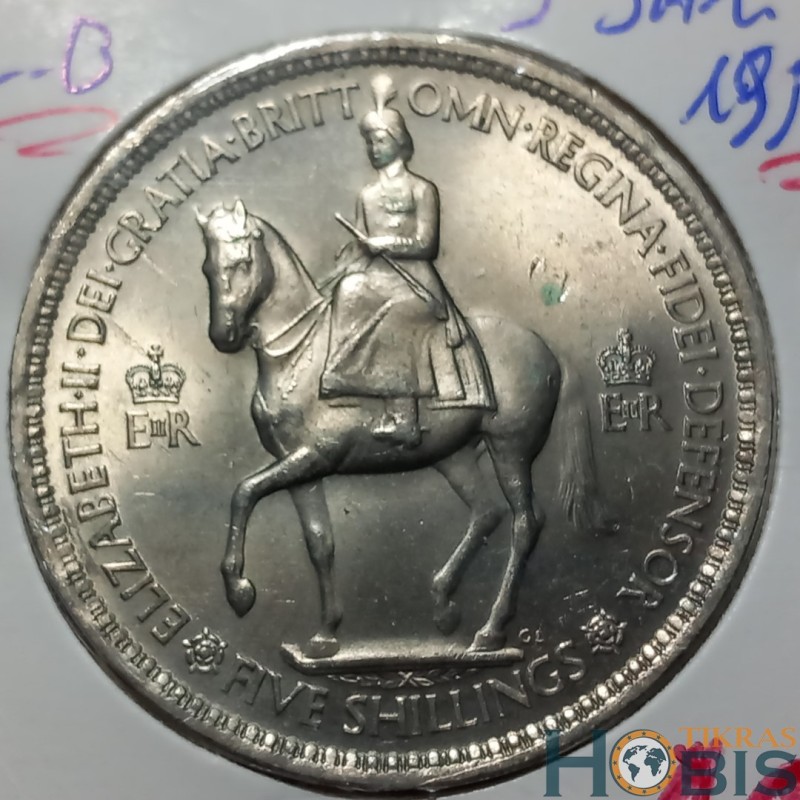 UK 5 shillings, 1953 Coronation of Queen Elizabeth II KM894