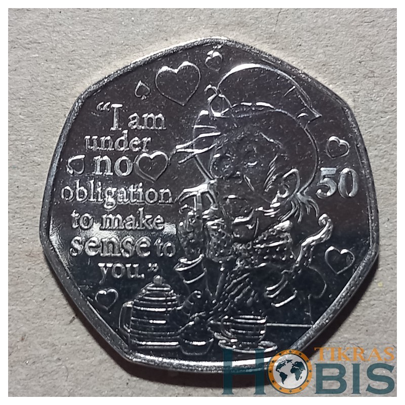 Isle of Man 50 pence, 2021 The Mad Hatter UC1026