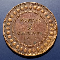 Tunisia 5 centimes, 1917 KM235