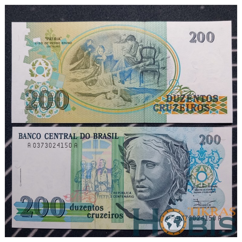 Brazil 200 Cruzeiros, 1990 P-229a