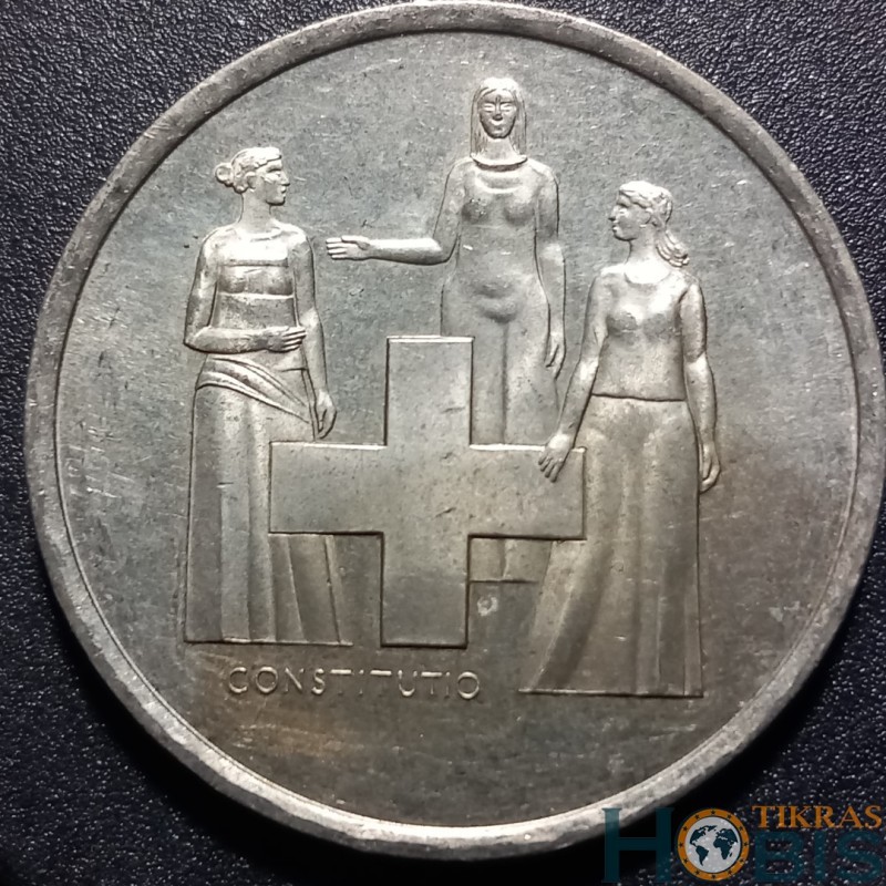 Switzerland 5 francs, 1974 100th Revision Constitution KM52