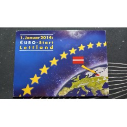 Latvia, Euro and Lats coin set