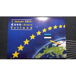 Estonia, Euro and Kroon coin set