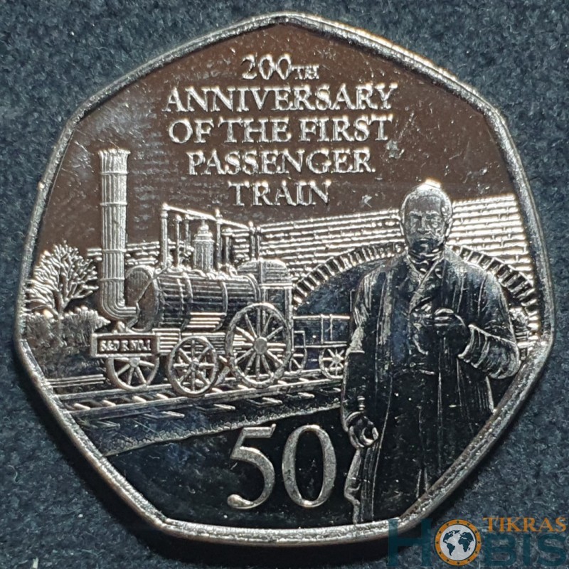 Gibraltar 50 pence, 2025 200th First Passenger Train UC633