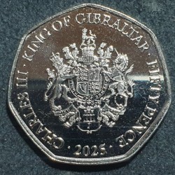 Gibraltaras 50 pensų, 2025 II pasaulinio karo pabaigos 80 UC634