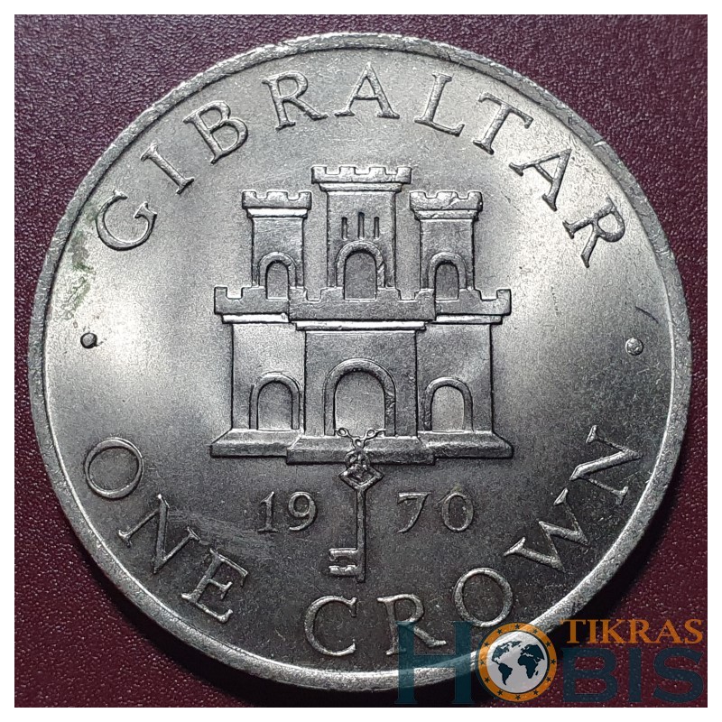 Gibraltar 1 crown, 1969 KM4 Capsule